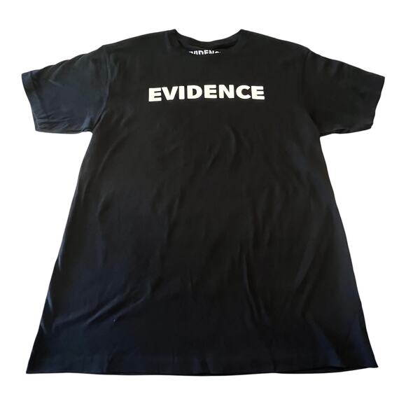 NEW EVIDENCE LOGO Graphic T SHIRT MED TEE Men's Women's 100% Cotton Black White - Picture 2 of 8